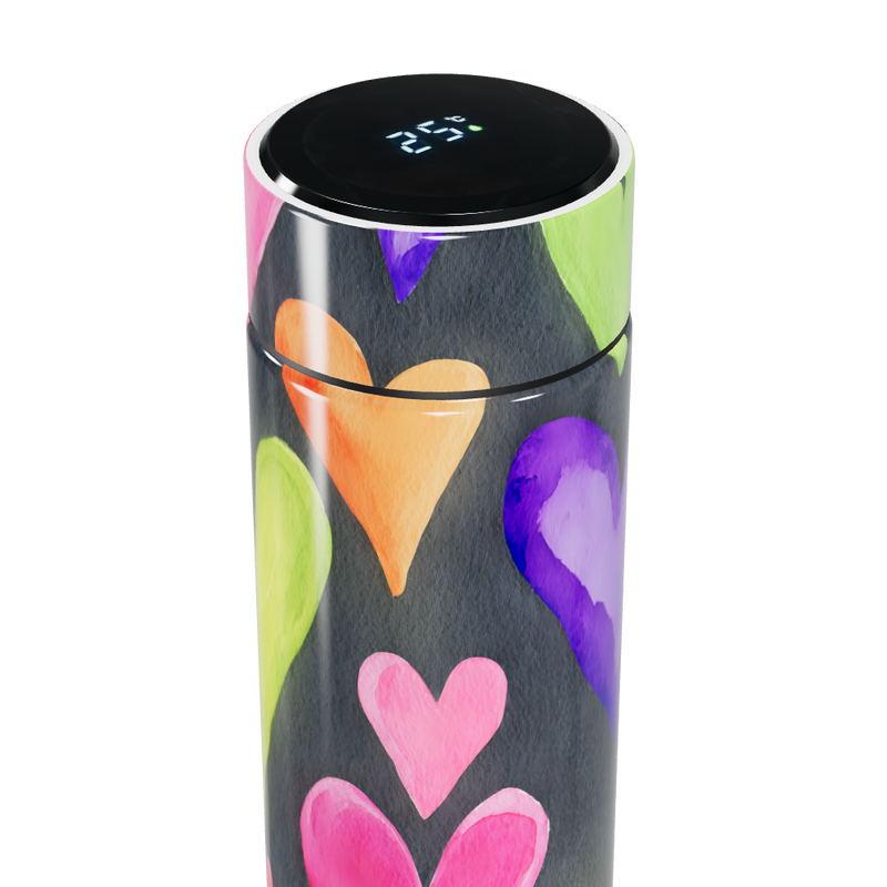 Garrafa Térmica Touch Corações Coloridos