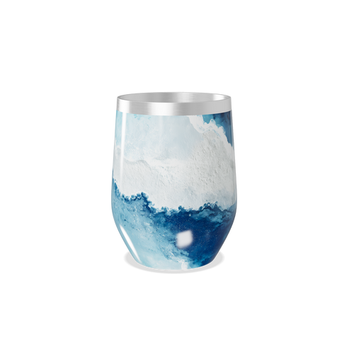 Copo Térmico Slim - Azul com Estampa de Ondas