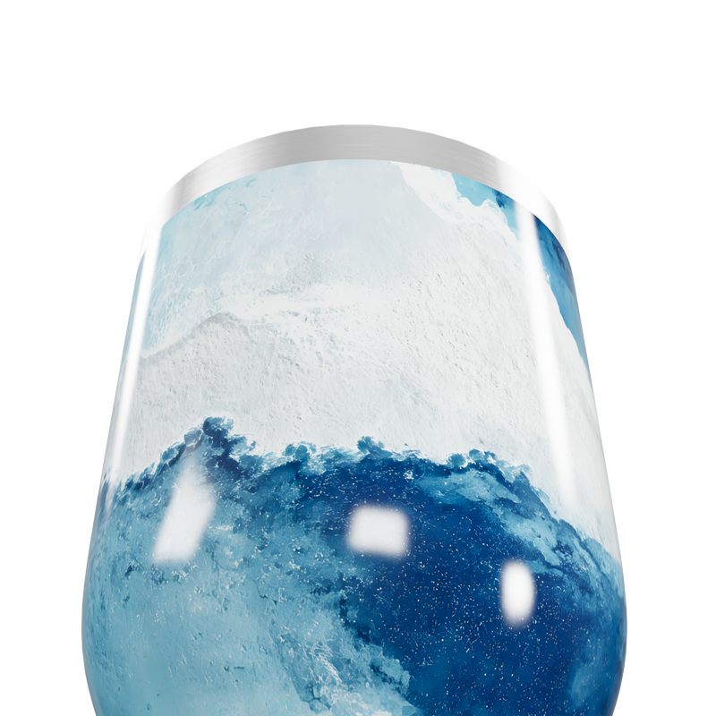 Copo Térmico Slim - Azul com Estampa de Ondas