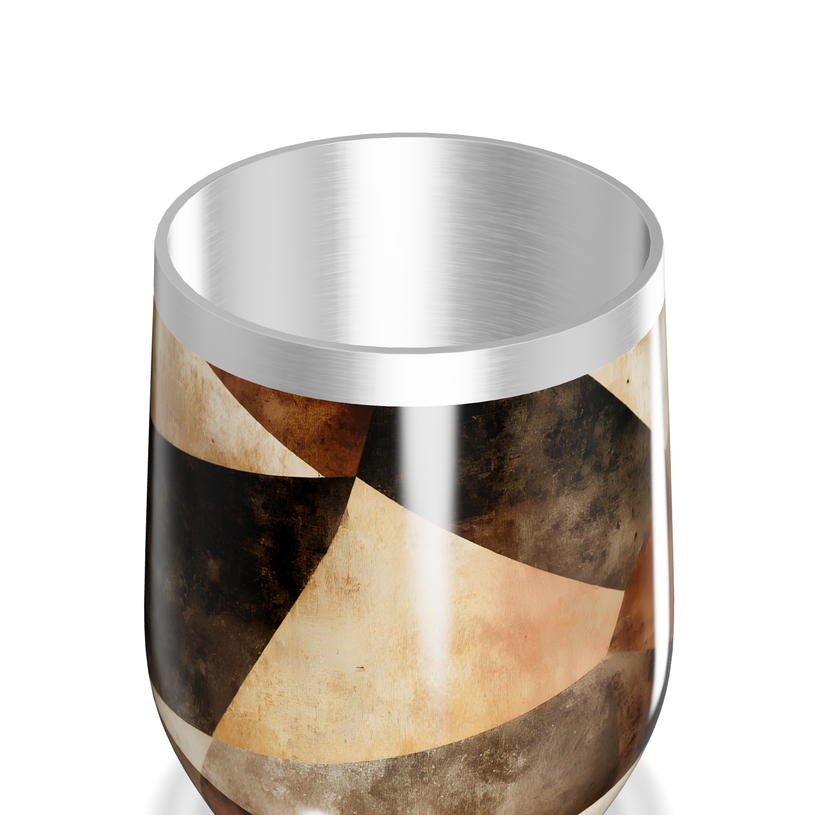 Copo Térmico Slim Estampa Geométrica Bege