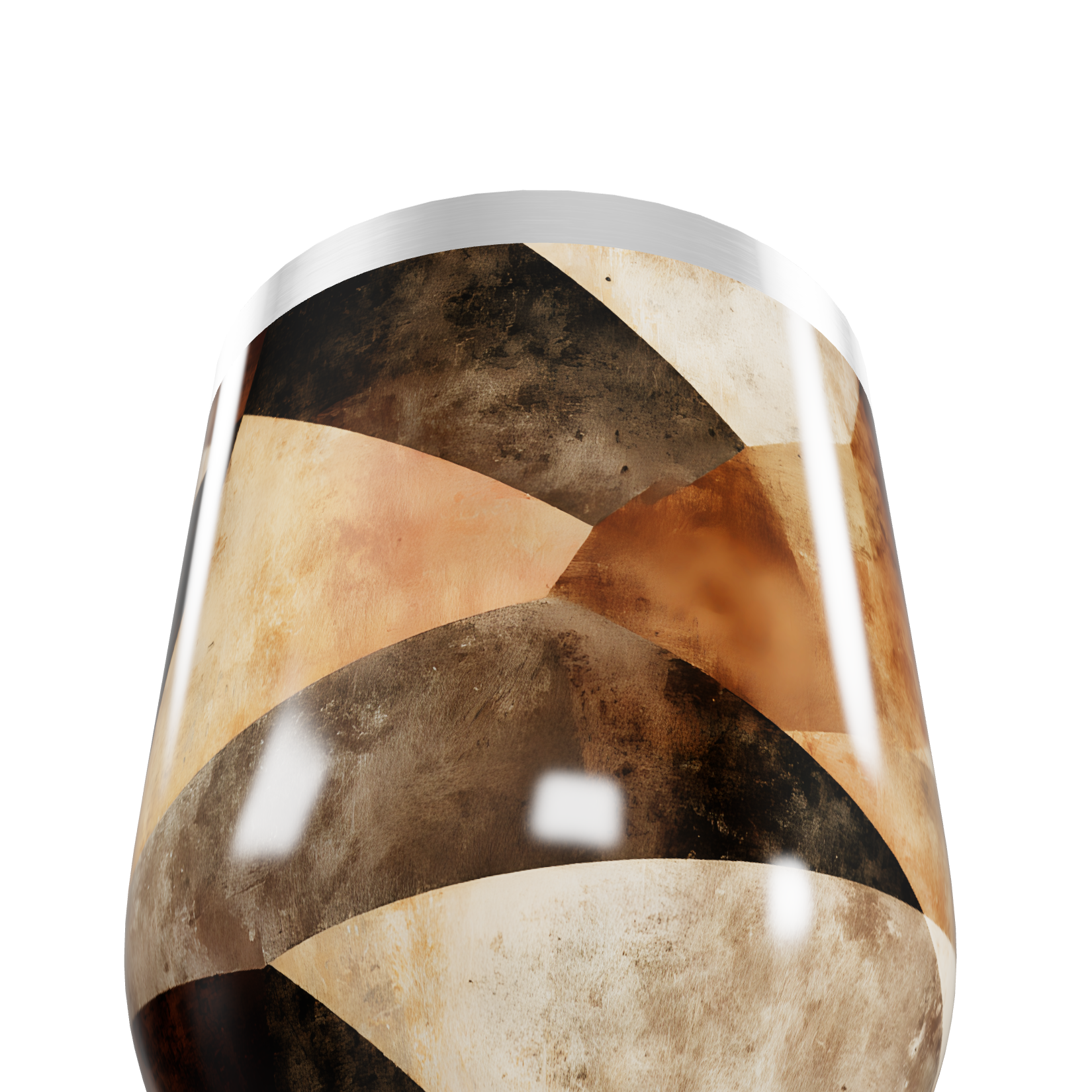 Copo Térmico Slim Estampa Geométrica Bege