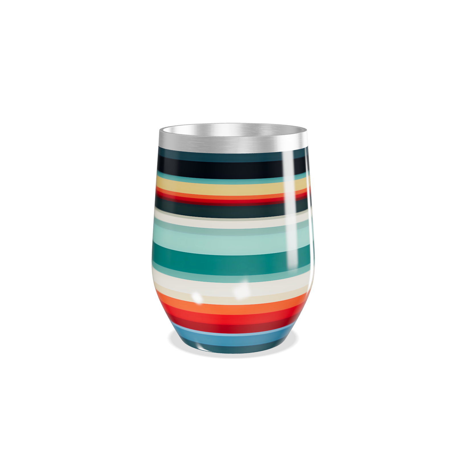 Copo Térmico Slim - Listras Coloridas Aço Inox