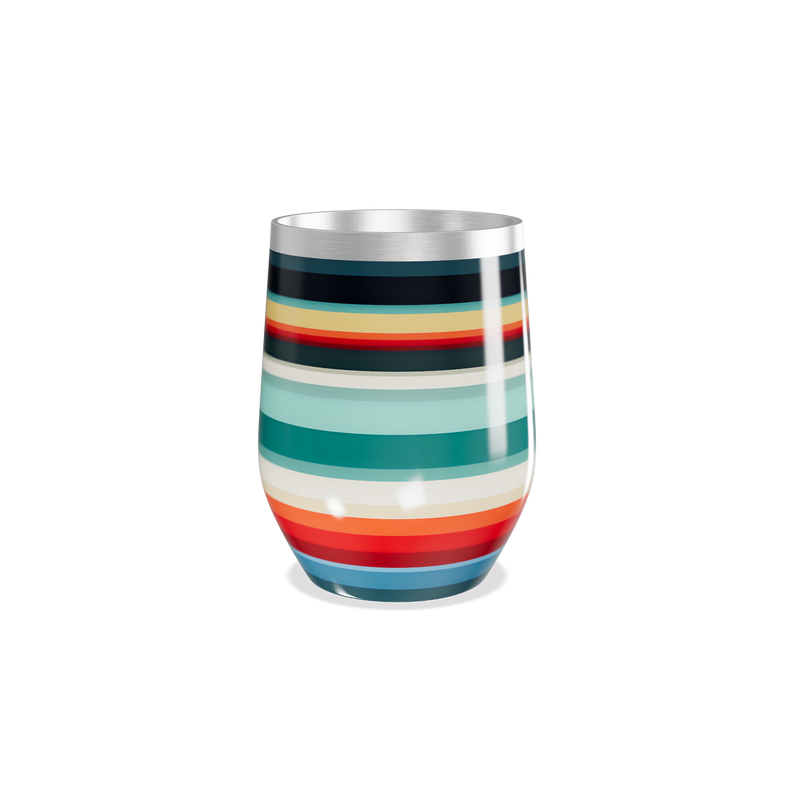 Copo Térmico Slim - Listras Coloridas Aço Inox