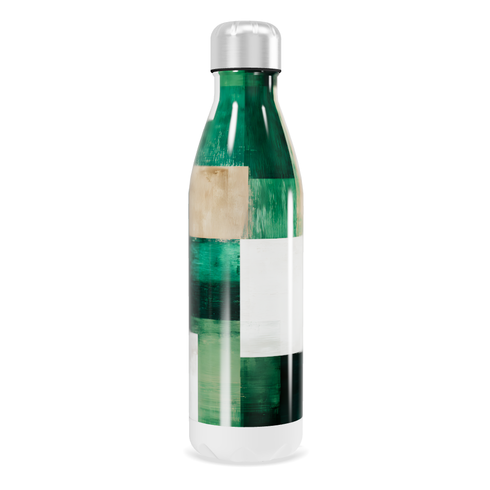 Garrafa Inox - Verde com Estampa Geométrica