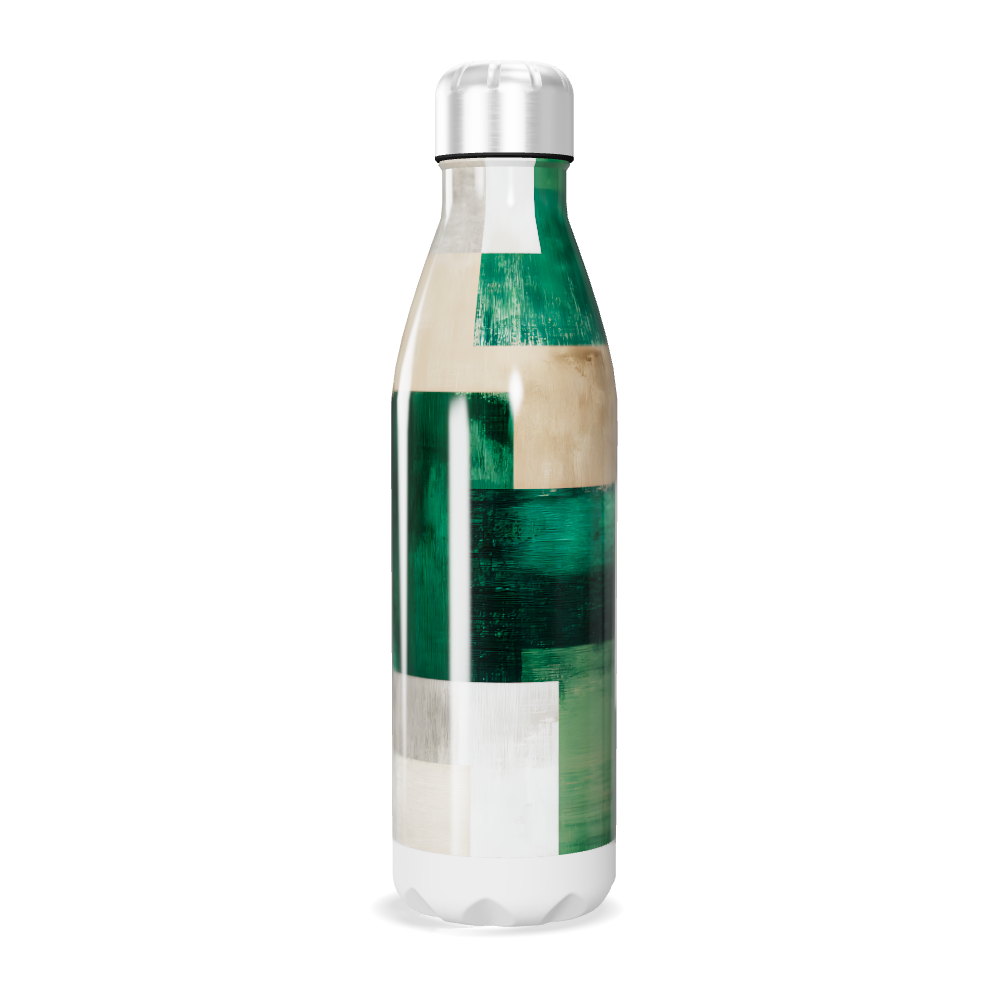 Garrafa Inox - Verde com Estampa Geométrica