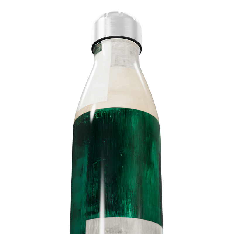 Garrafa Inox - Verde com Estampa Geométrica