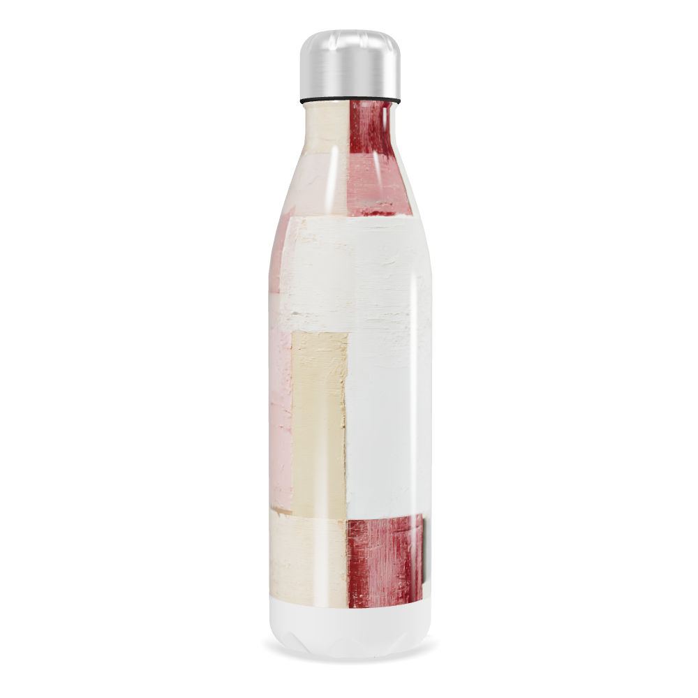 Garrafa Inox Rosa Bege Estampada