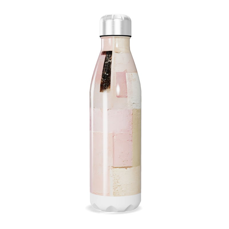 Garrafa Inox Rosa Bege Estampada