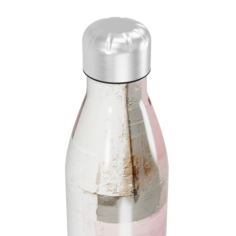 Garrafa Inox Rosa Bege Estampada