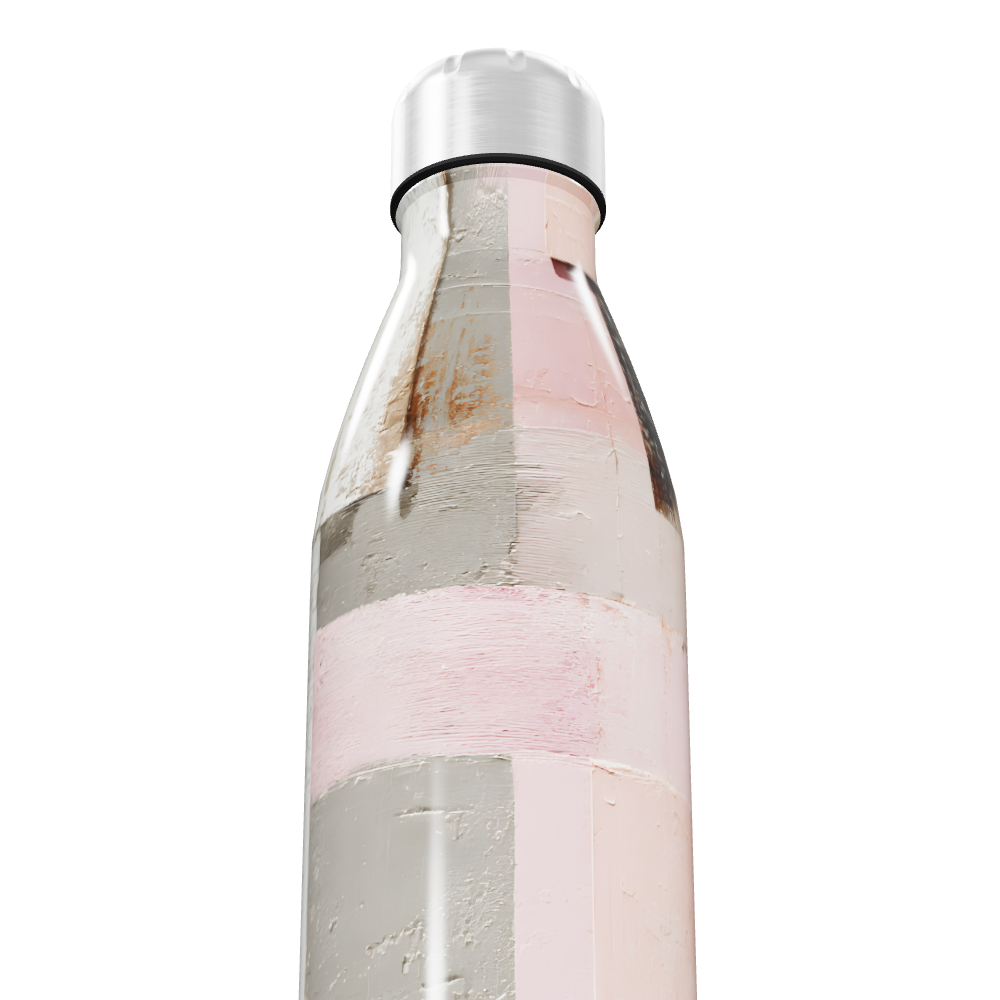 Garrafa Inox Rosa Bege Estampada