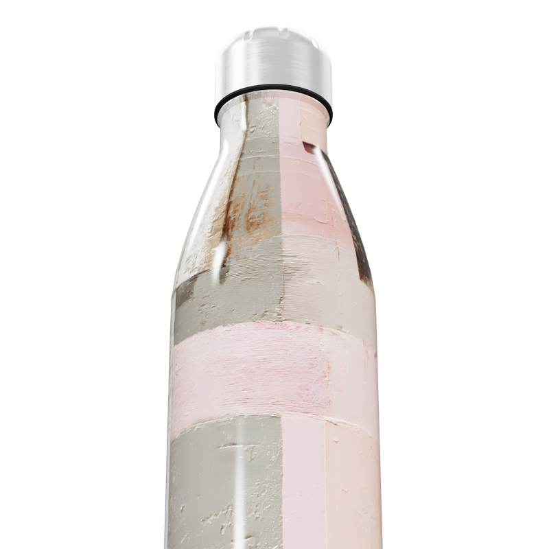 Garrafa Inox Rosa Bege Estampada