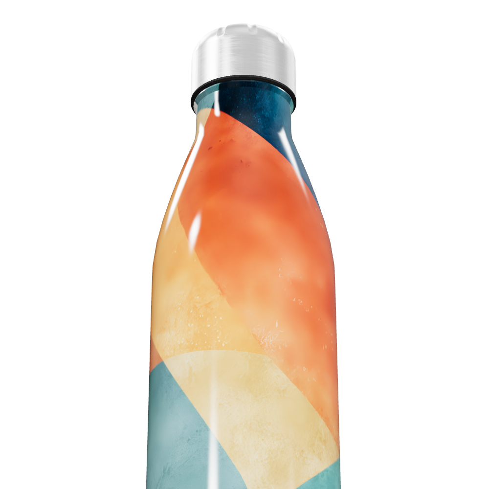 Garrafa Inox - Estampa Geométrica Colorida