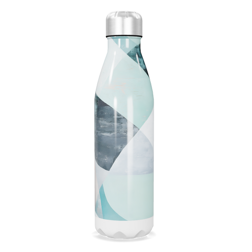 Garrafa Inox - Estampa Geométrica Azul