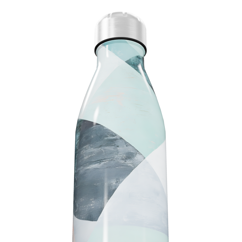 Garrafa Inox - Estampa Geométrica Azul