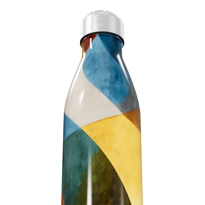 Garrafa Inox - Estampa Geométrica Colorida