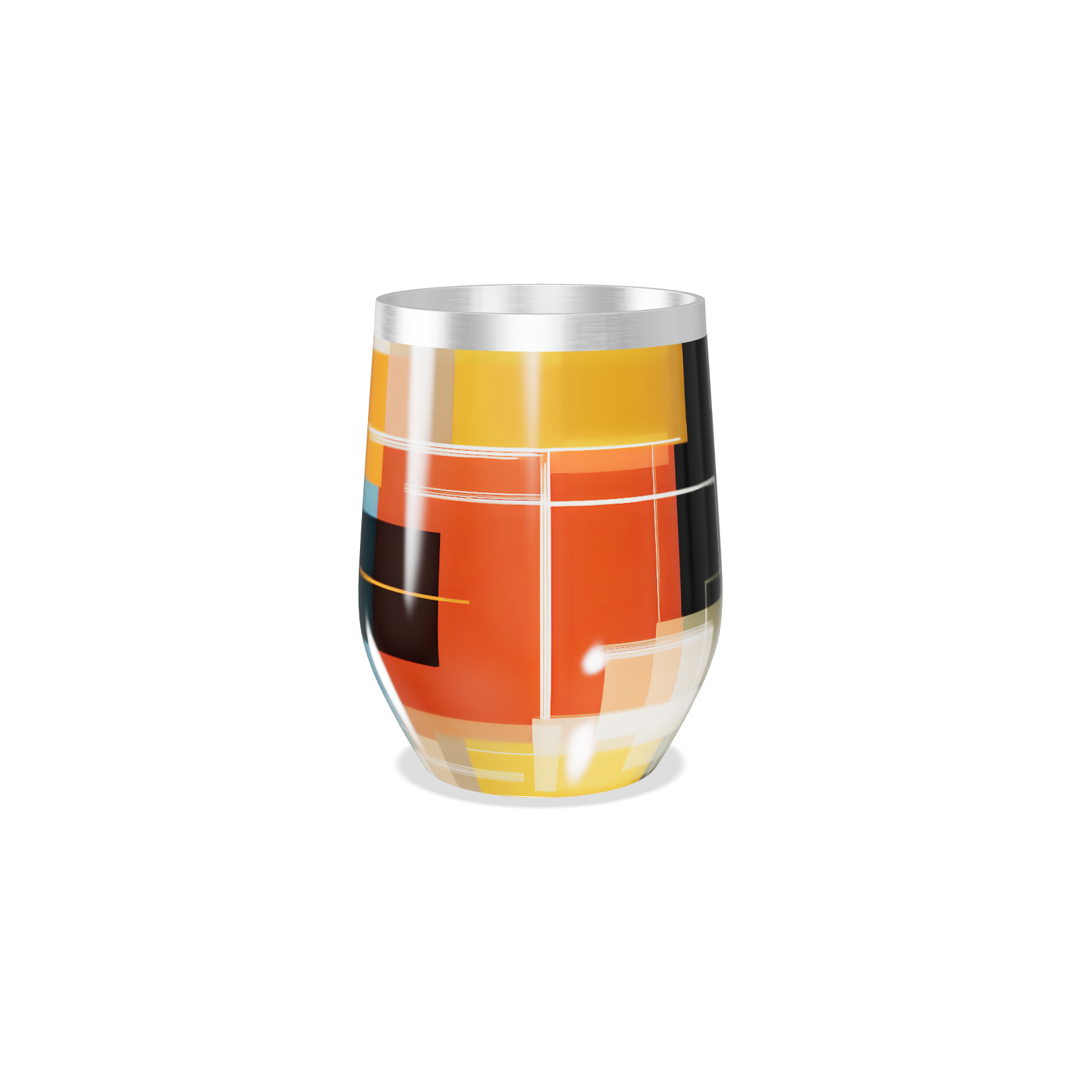 Copo Térmico Slim - Design Geométrico Colorido