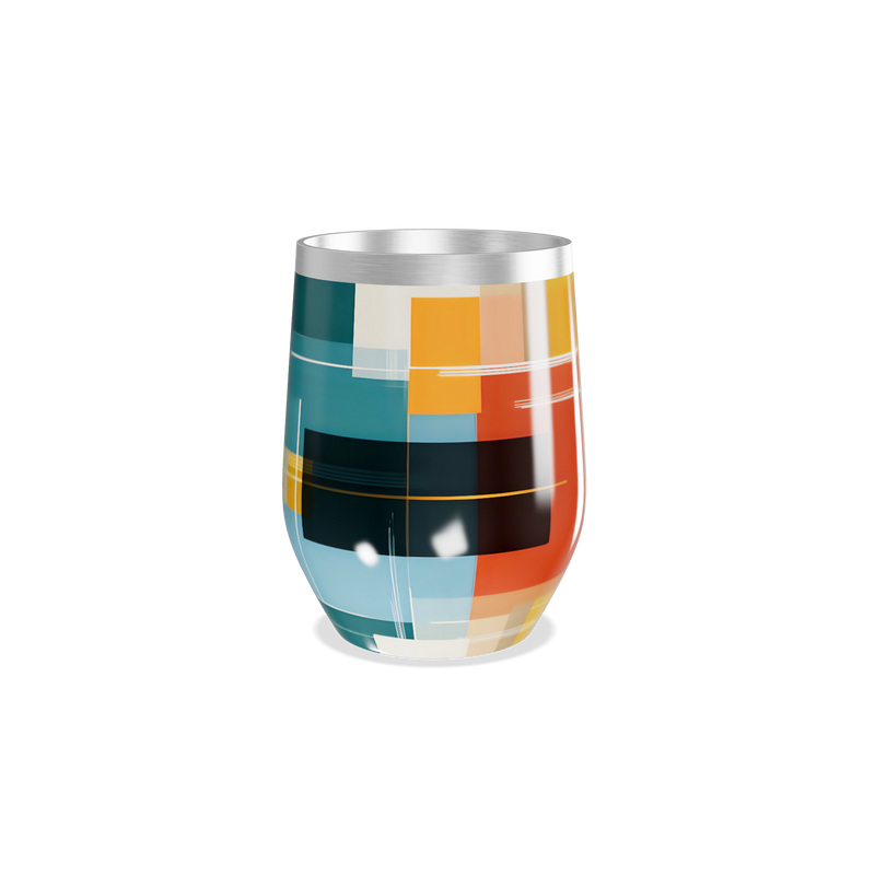 Copo Térmico Slim - Design Geométrico Colorido