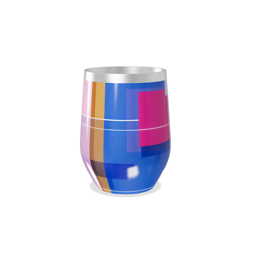 Copo Térmico Slim - Colorido Geométrico Aço Inox