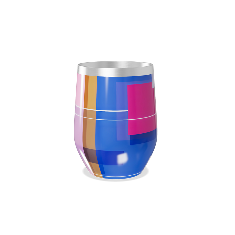 Copo Térmico Slim - Colorido Geométrico Aço Inox