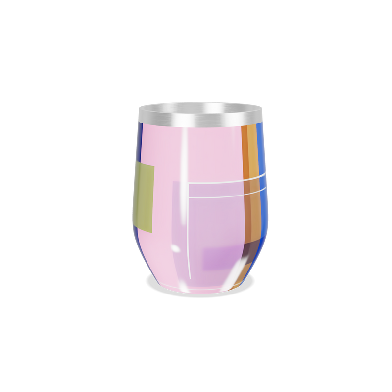 Copo Térmico Slim - Colorido Geométrico Aço Inox