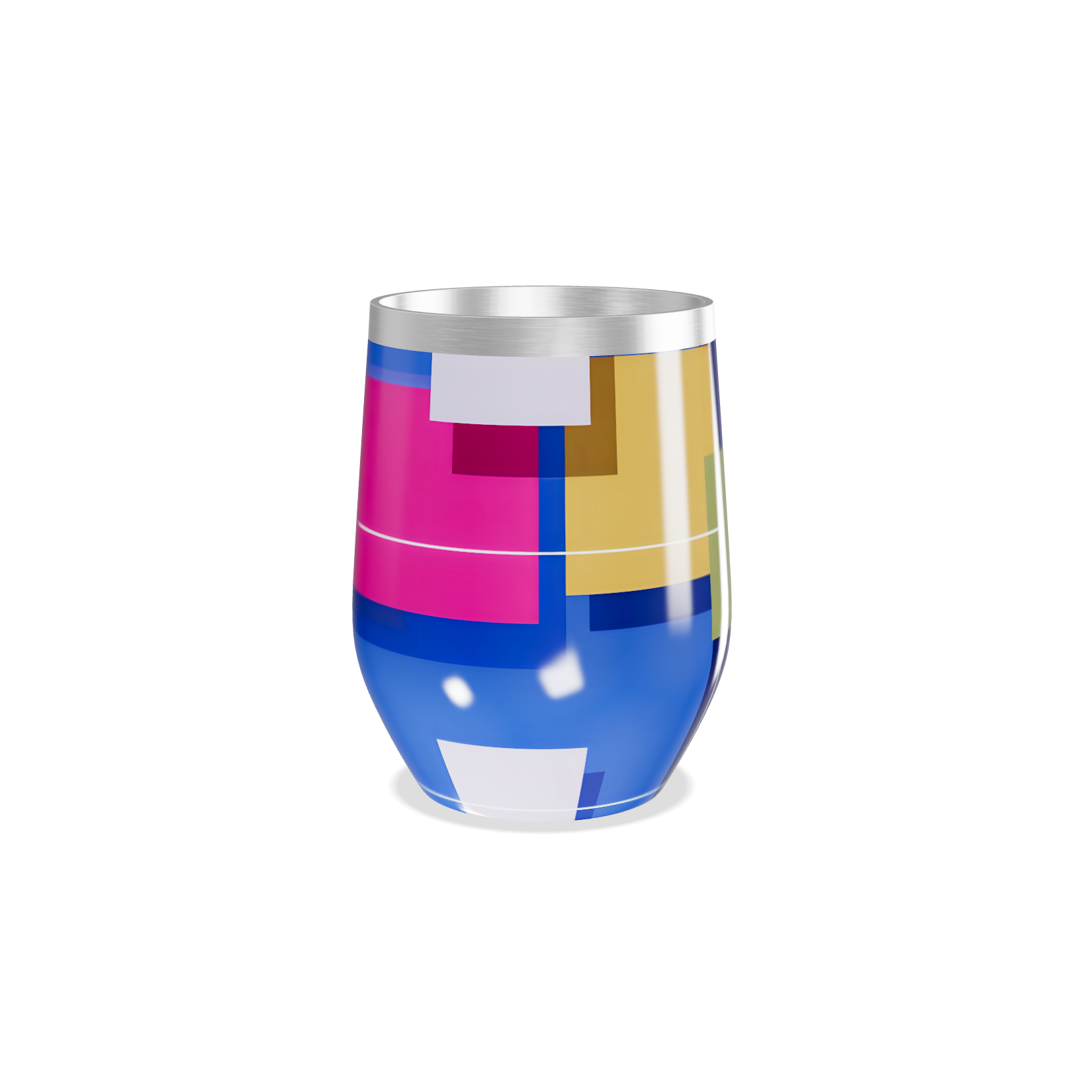 Copo Térmico Slim - Colorido Geométrico Aço Inox