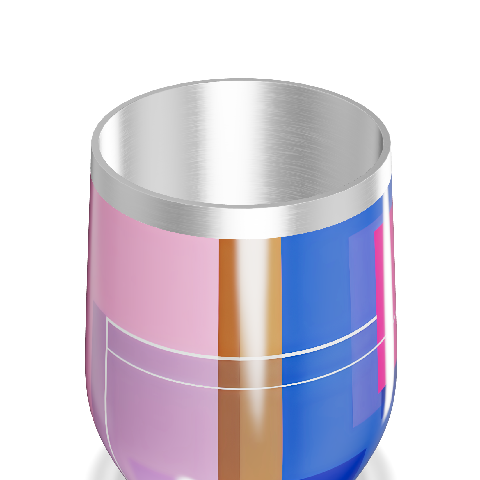 Copo Térmico Slim - Colorido Geométrico Aço Inox