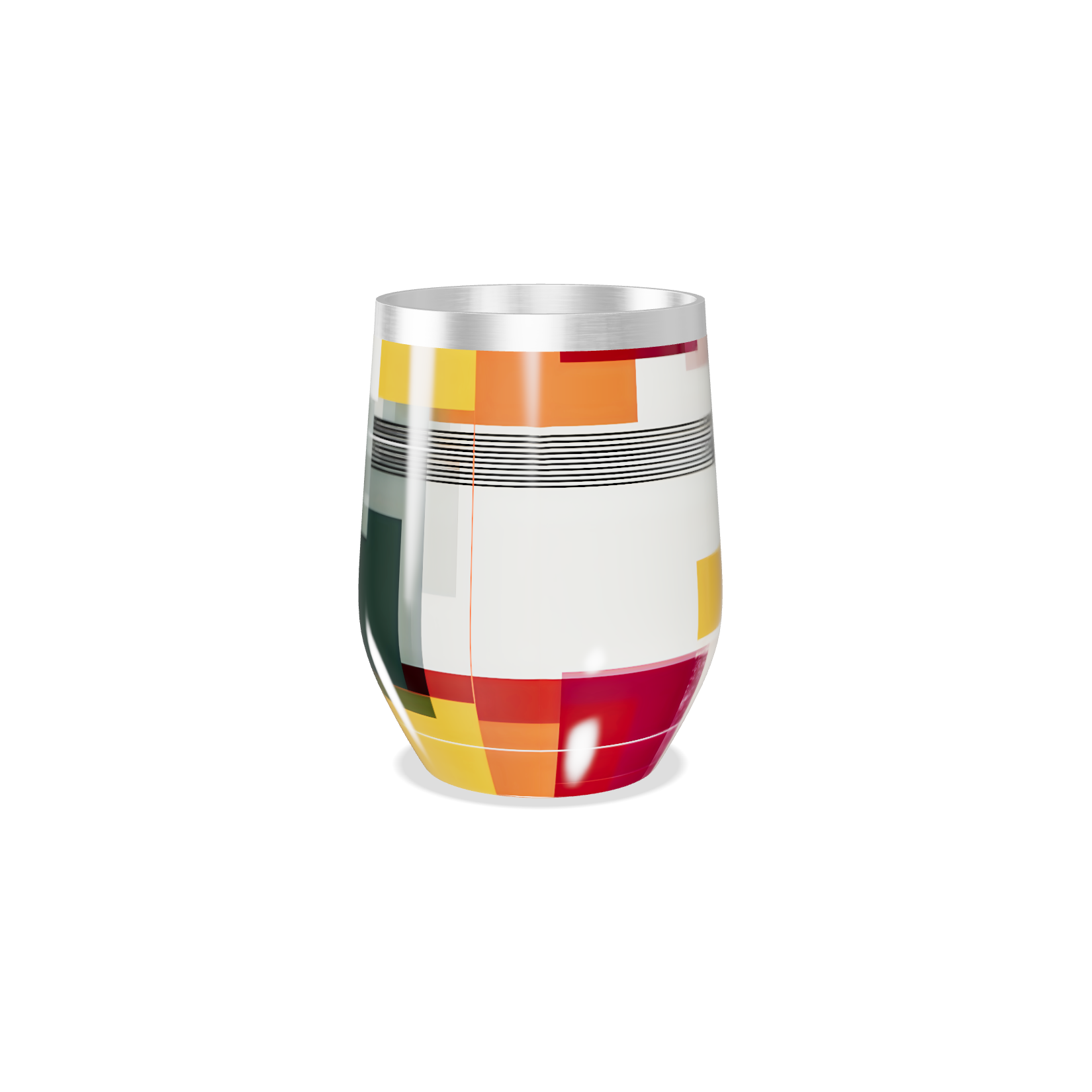 Copo Térmico Slim - Geométrico em Aço Multicor