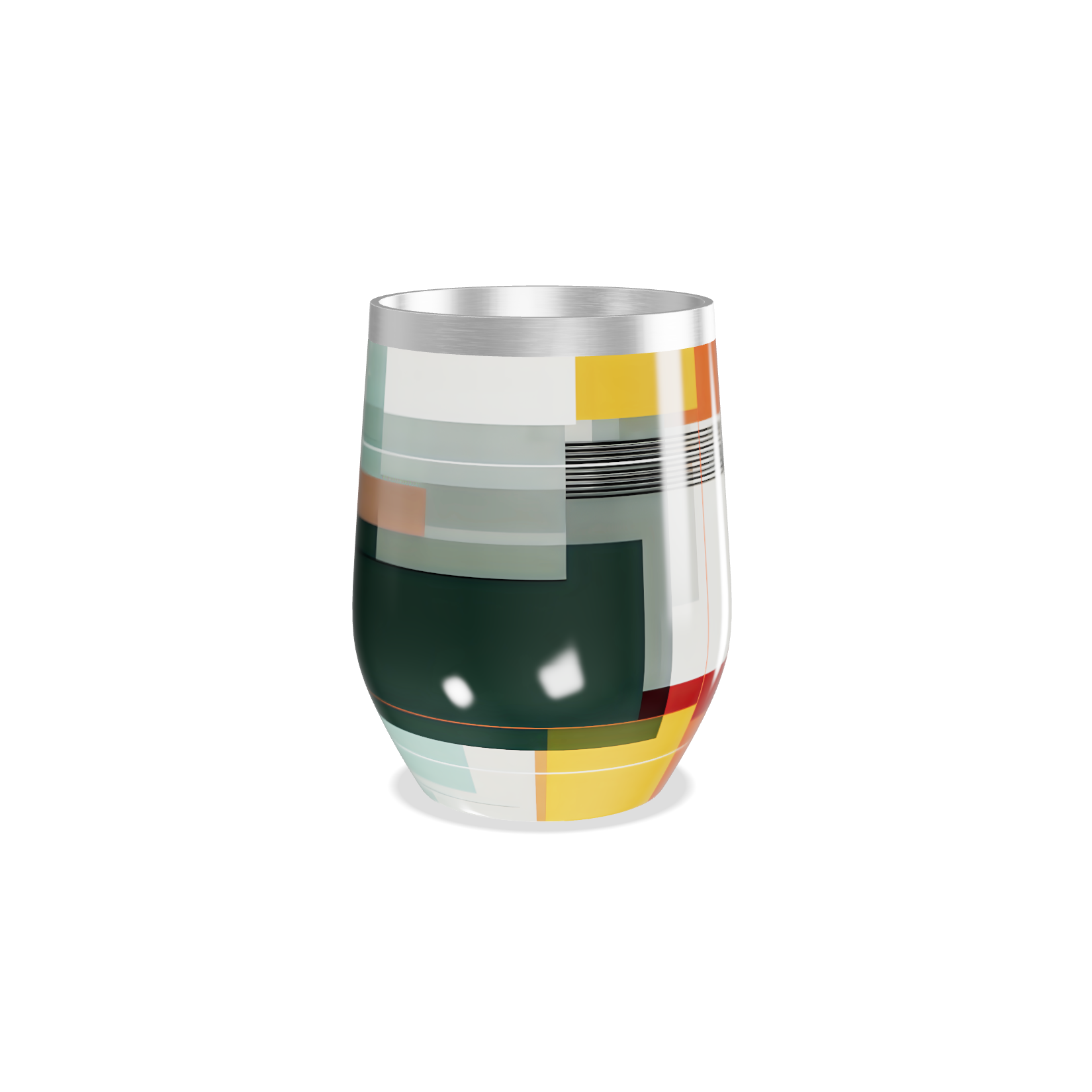 Copo Térmico Slim - Geométrico em Aço Multicor