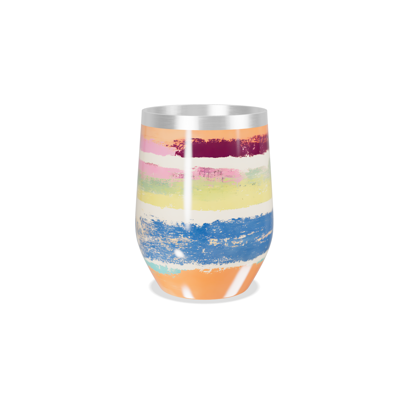 Copo Térmico Slim - Listras Coloridas Aço Inox