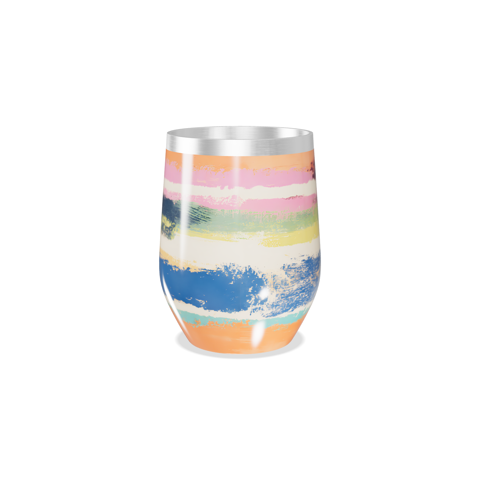 Copo Térmico Slim - Listras Coloridas Aço Inox