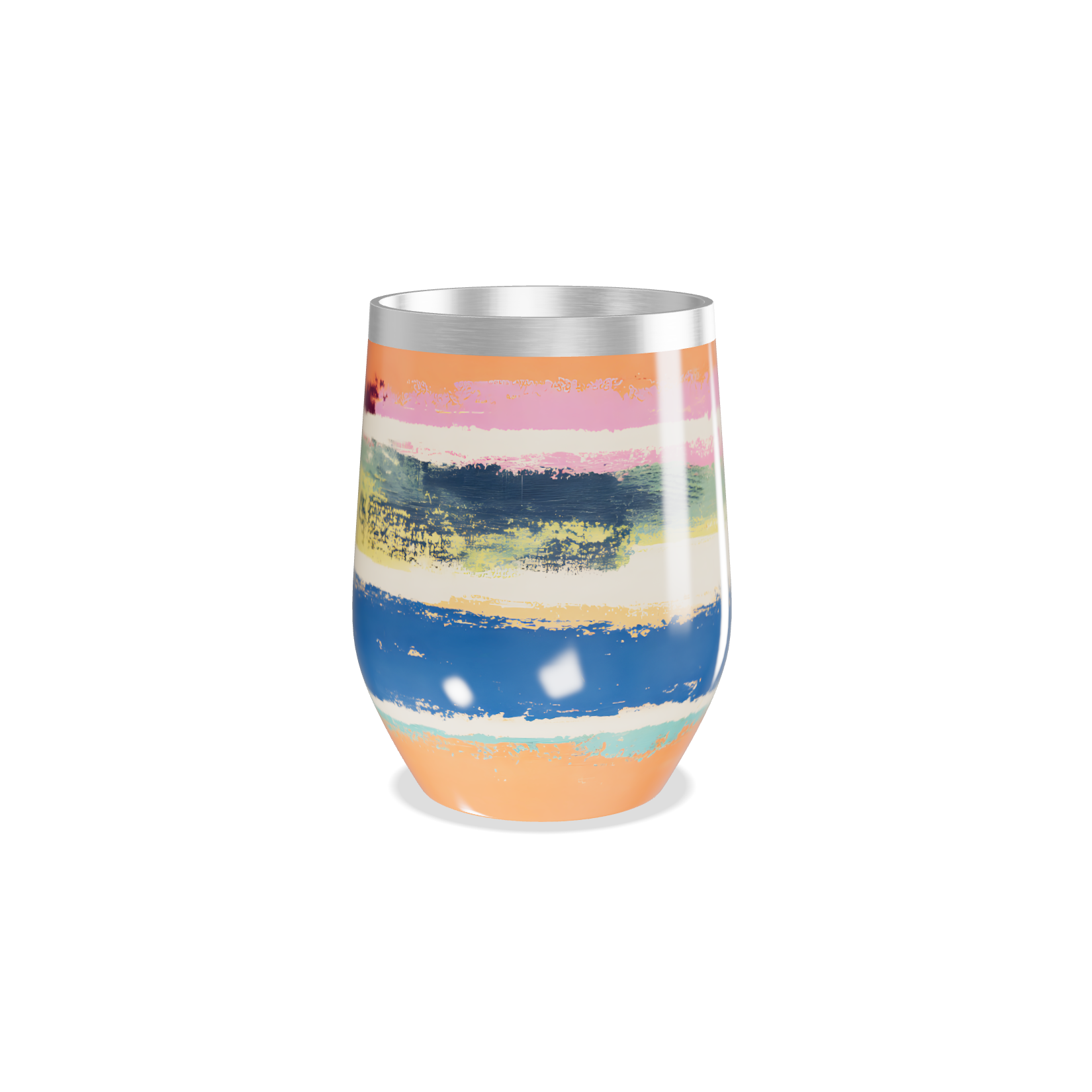 Copo Térmico Slim - Listras Coloridas Aço Inox