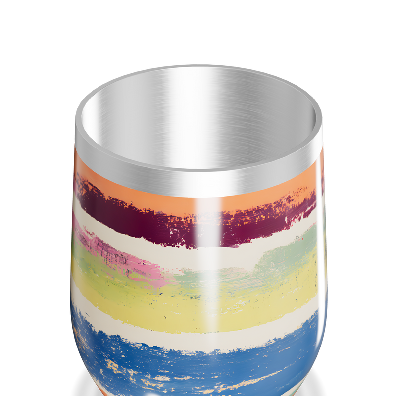 Copo Térmico Slim - Listras Coloridas Aço Inox