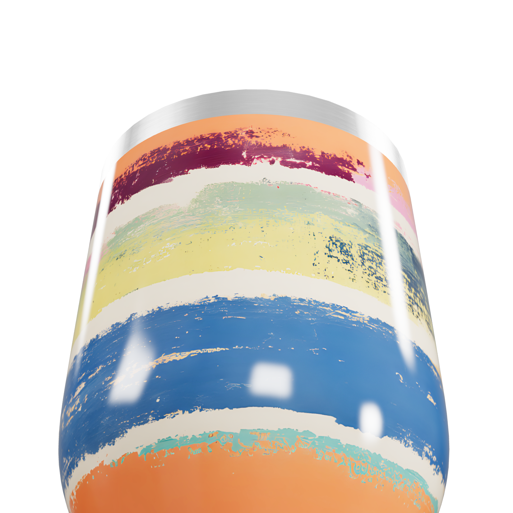 Copo Térmico Slim - Listras Coloridas Aço Inox