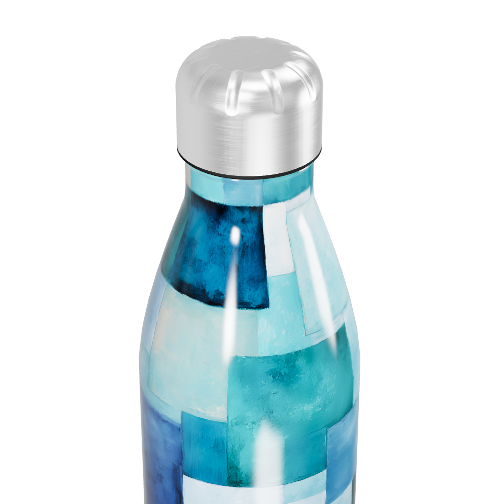 Garrafa Inox - Estampa Azul Geométrica