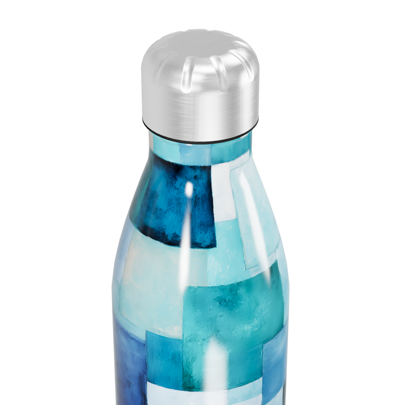 Garrafa Inox - Estampa Azul Geométrica