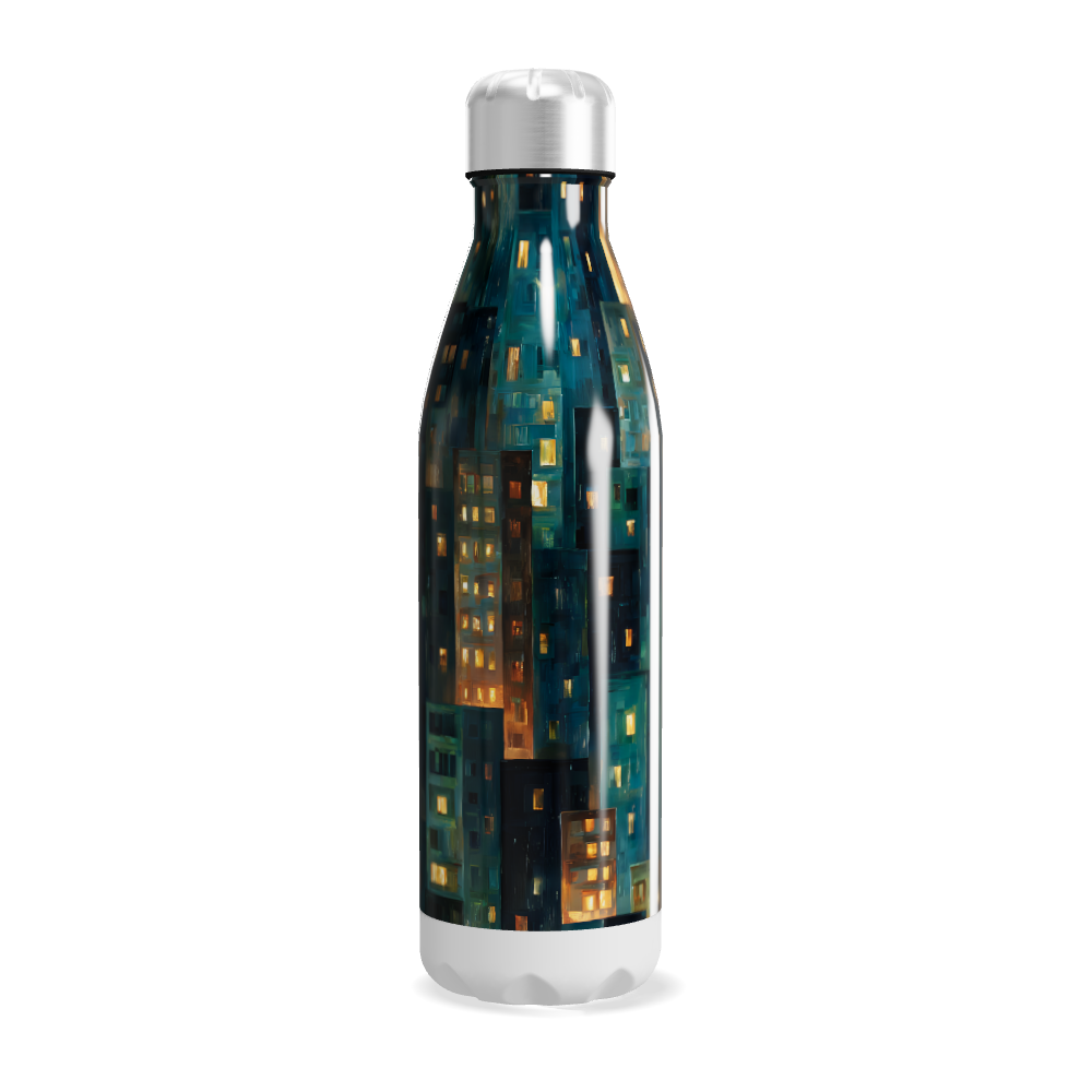 Garrafa Inox - Estampa Noturna Urbana
