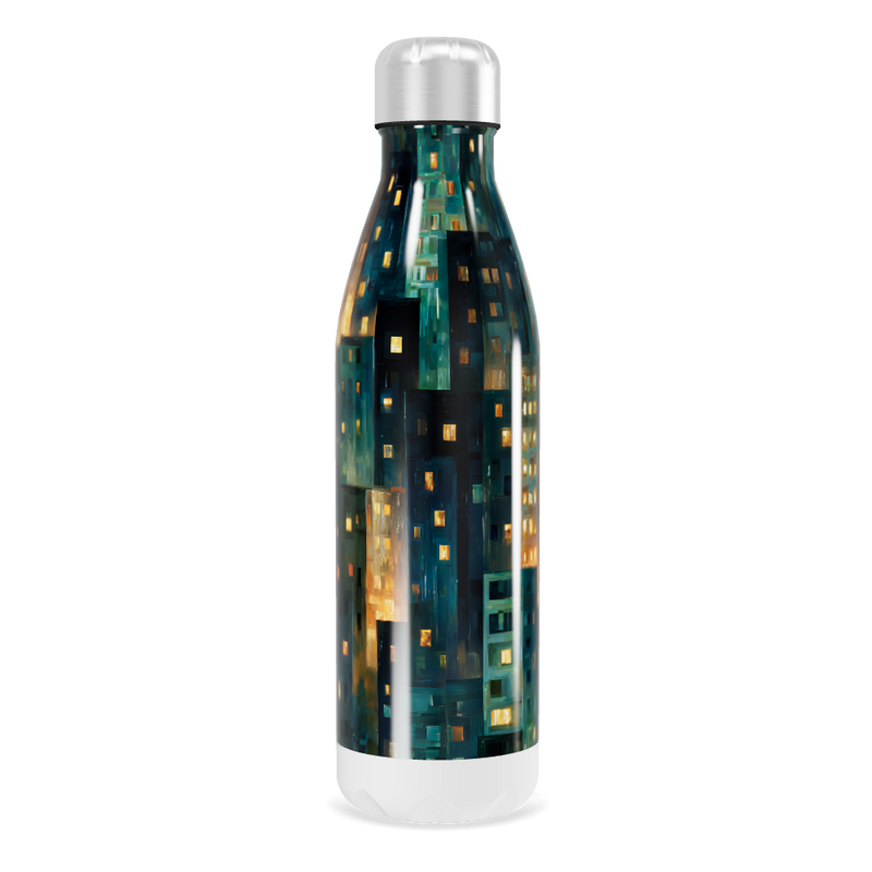 Garrafa Inox - Estampa Noturna Urbana