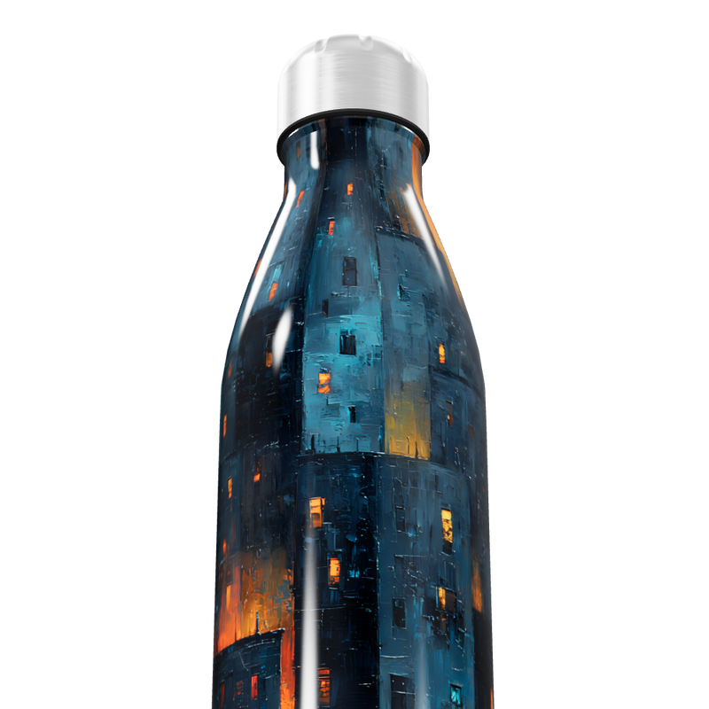 Garrafa Inox - Estampa Noturna Urbana