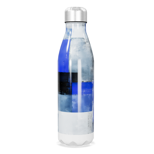 Garrafa Inox - Azul com Estampa Moderna