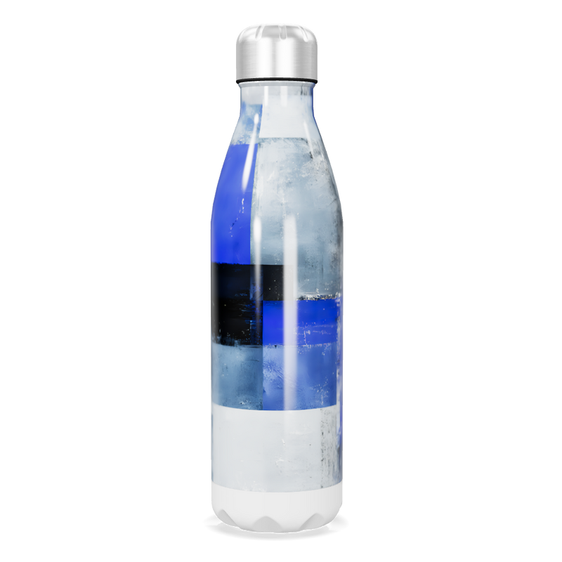 Garrafa Inox - Azul com Estampa Moderna