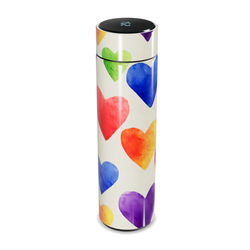 Garrafa Térmica Touch - Corações Coloridos