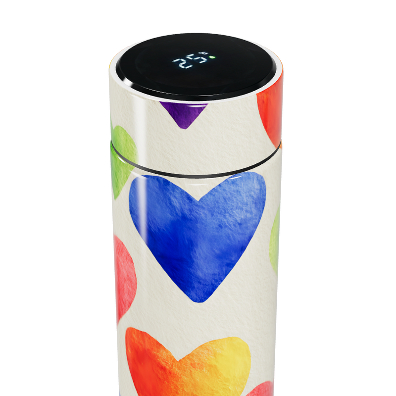 Garrafa Térmica Touch - Corações Coloridos