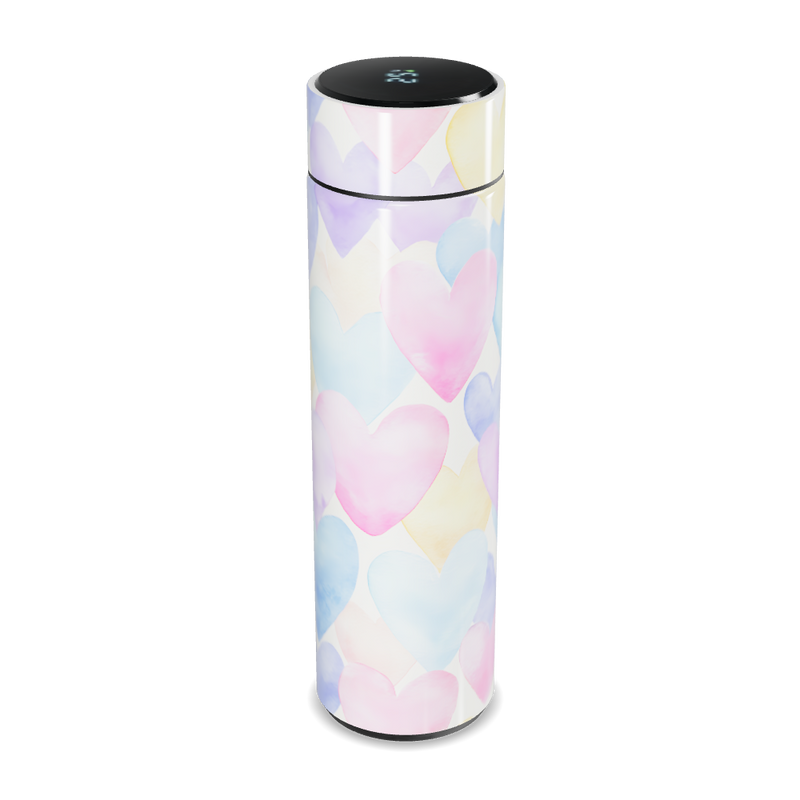 Garrafa Térmica Touch Corações Coloridos