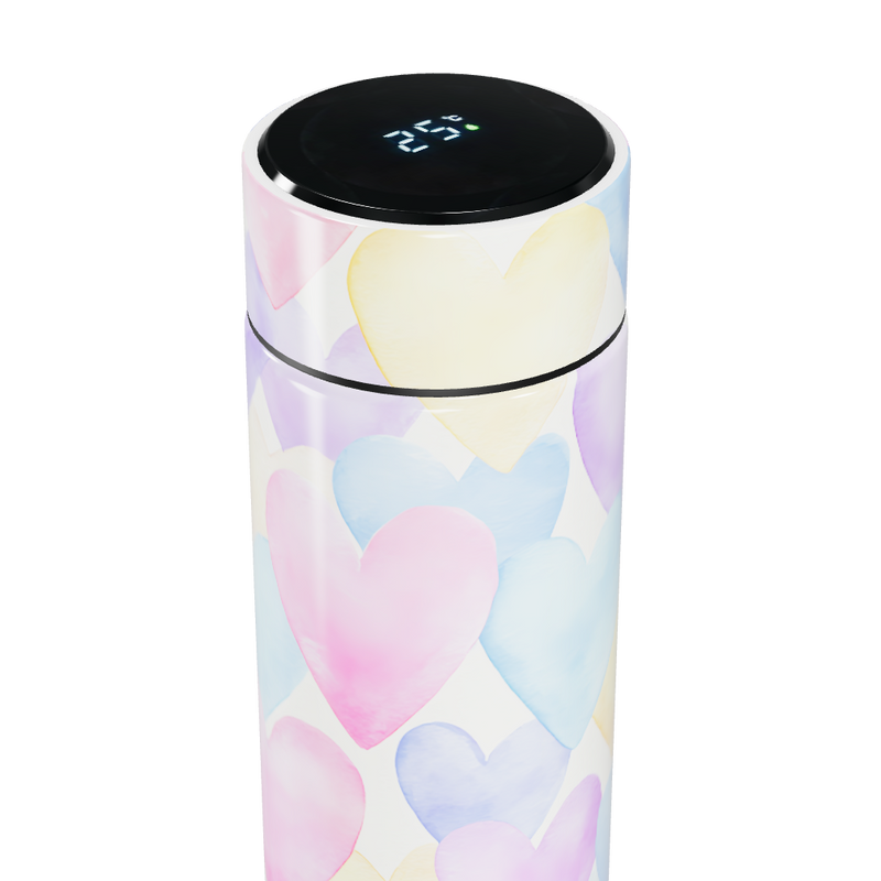 Garrafa Térmica Touch Corações Coloridos