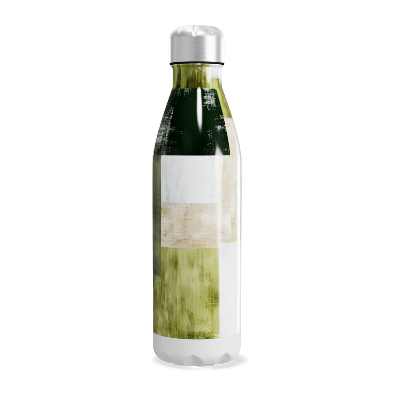 Garrafa Inox - Verde com Estampa Abstrata