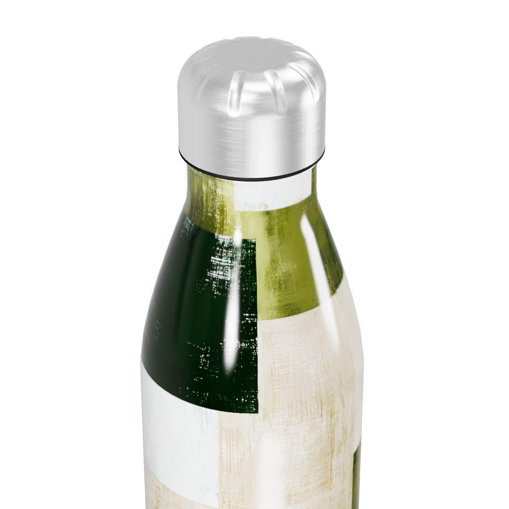 Garrafa Inox - Verde com Estampa Abstrata