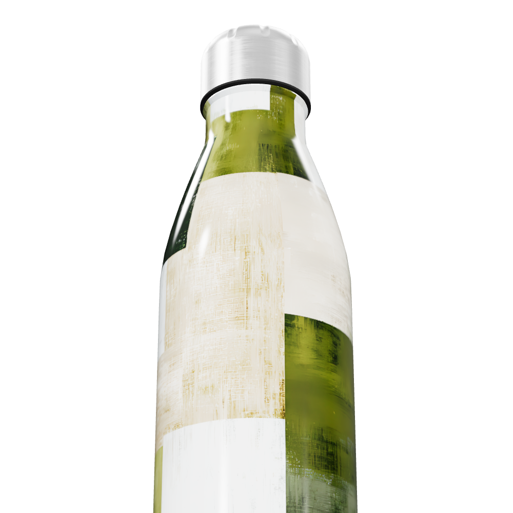 Garrafa Inox - Verde com Estampa Abstrata
