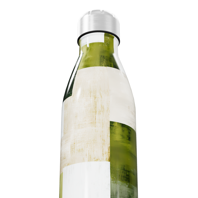 Garrafa Inox - Verde com Estampa Abstrata
