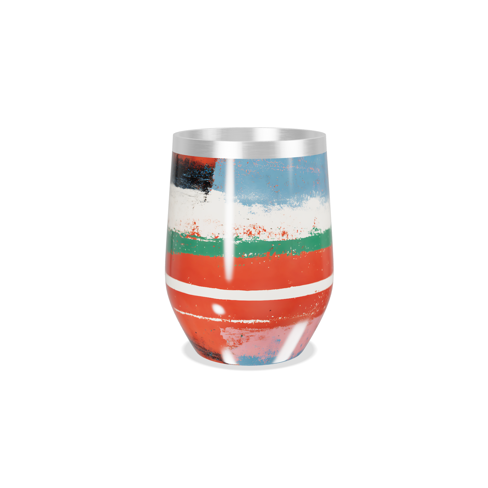 Copo Térmico Slim - Listras Coloridas Vintage