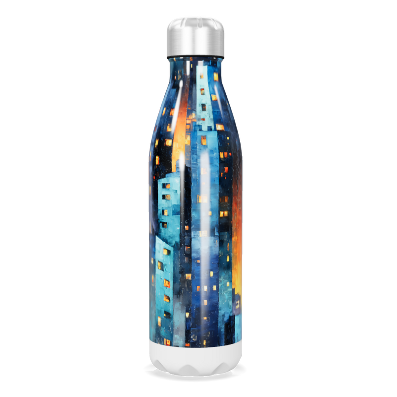 Garrafa Inox - Estampa Noturna Urbana